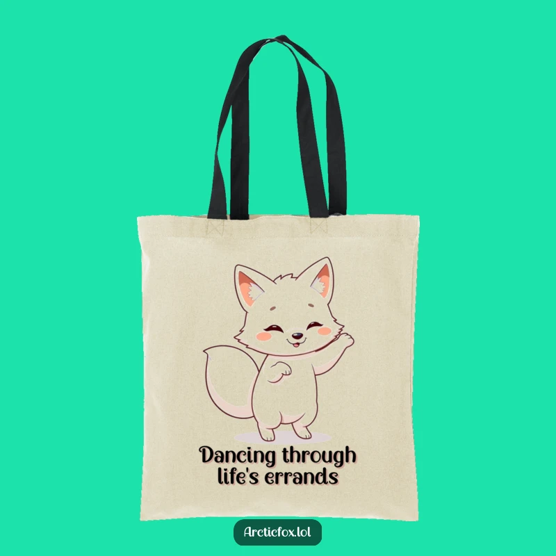 Funny Dancing Arctic Fox Tote Bag - Carry Your Moves with Hilarious Style