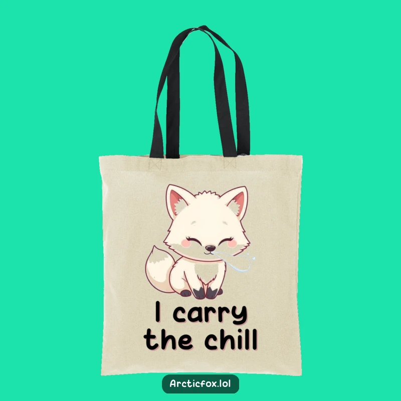 Funny Kawaii Arctic Fox Tote Bag: Carry Your Laughs, Perfect Gift!